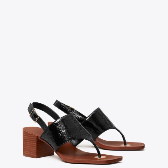 Faux Leather Orchid Applique Sandals